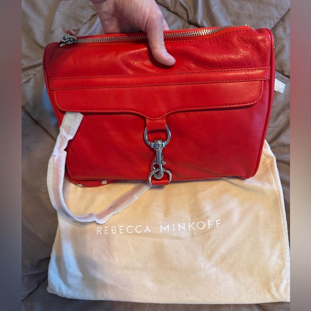 Rebecca Minkoff NWT Gorgeous Red Leather Handbag With Gold Hardware